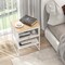 Costway 1/2 PCS Home Nightstand 3-Tier Storage Table with Open Shelf Heavy-duty Metal Frame